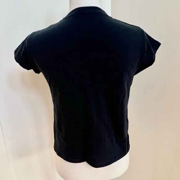 Les Roses sont Rouges black crop Shirt - Picture 3 of 4